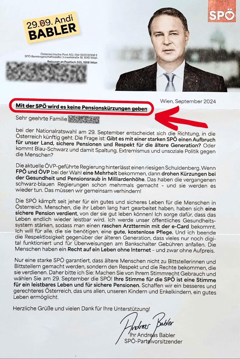 So hat SPÖ-Chef Babler die Österreicher im Wahlkampf GETÄUSCHT: „Mit der SPÖ wird es keine Pensionskürzungen geben!“

🇦🇹Alle enttäuschten SPÖ-Wähler sind eingeladen, ein Stück des Weges mit uns Freiheitlichen zu gehen. Wir lassen euch nicht im Stich!