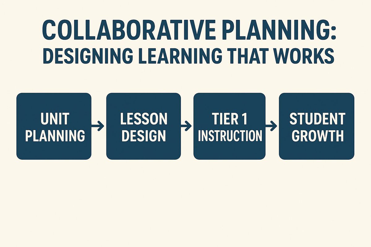 justinwmcmillan's tweet photo. Collaborative Planning: Designing Learning That Works

One of the most powerful ways we can impact student achievement is by designing learning together. When we intentionally plan units and lessons as a team, we ensure that every student receives the benefit of our collective expertise.

Research continues to show the power of strong instructional design:
•John Hattie’s work on Visible Learning reminds us that teacher collective efficacy and intentional planning are among the highest-impact influences on student achievement. @VisibleLearning 
•Grant Wiggins & Jay McTighe’s Understanding by Design (UbD) framework challenges us to start with the end in mind.  clarifying what we want students to know and be able to do, then planning lessons that get them there. @jaymctighe 
•Doug Lemov’s Teach Like a Champion strategies provide practical moves to make Tier 1 instruction precise, rigorous, and engaging every day. @Doug_Lemov 
•Robert Marzano’s research underscores the need for clear learning targets, aligned tasks, and opportunities for students to practice and receive feedback. @robertjmarzano 

At Quist Middle School, @RQMSRoyals we are committed to using our common planning time to:
•Design high-quality units with clear learning goals and meaningful assessments.
•Build daily lessons that use research-based strategies to maximize student engagement and thinking.
•Anticipate misconceptions and plan scaffolds so every student can access grade-level content.
•Align instruction across classrooms so students have a consistent, coherent learning experience.

We currently have an hour per week (plus three hours of common plan time per day) dedicated to this work…and that time matters. When we design together, we give students the best chance to grow, thrive, and succeed.

This is how we take student achievement to the next level: by being intentional, consistent, and collaborative in how we plan learning every single week.