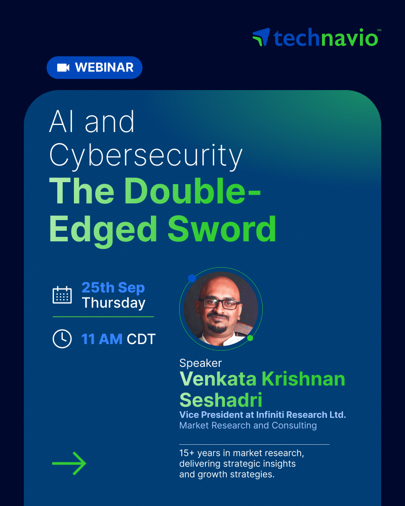 Technavio's tweet image. #AI: Good or Bad in #Cybersecurity?
Join us on September 25th for our #webinar
Learn #threats, #defenses & #governance. Don’t miss it!
Register: tinyurl.com/aanun76p