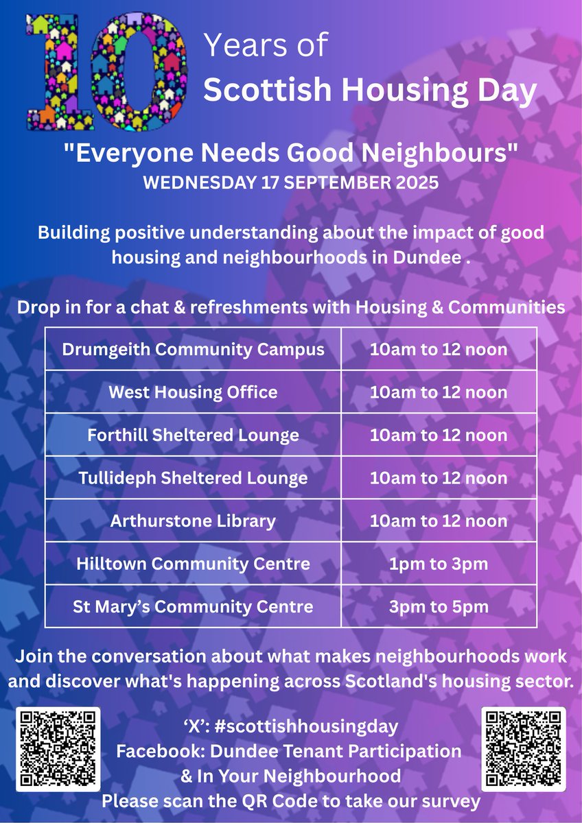 SCOTTISH HOUSING DAY – Wednesday September 17th, 2025

The importance of good neighbours and communities is the focus for this year’s Scottish Housing Day, which takes place on Wednesday 17th September 2025.

<a href="/DundeeCouncil/">Dundee City Council</a> 
<a href="/tenants10/">DFTA Dundee (Dundee Fed. of Tenants’ Associations)</a>