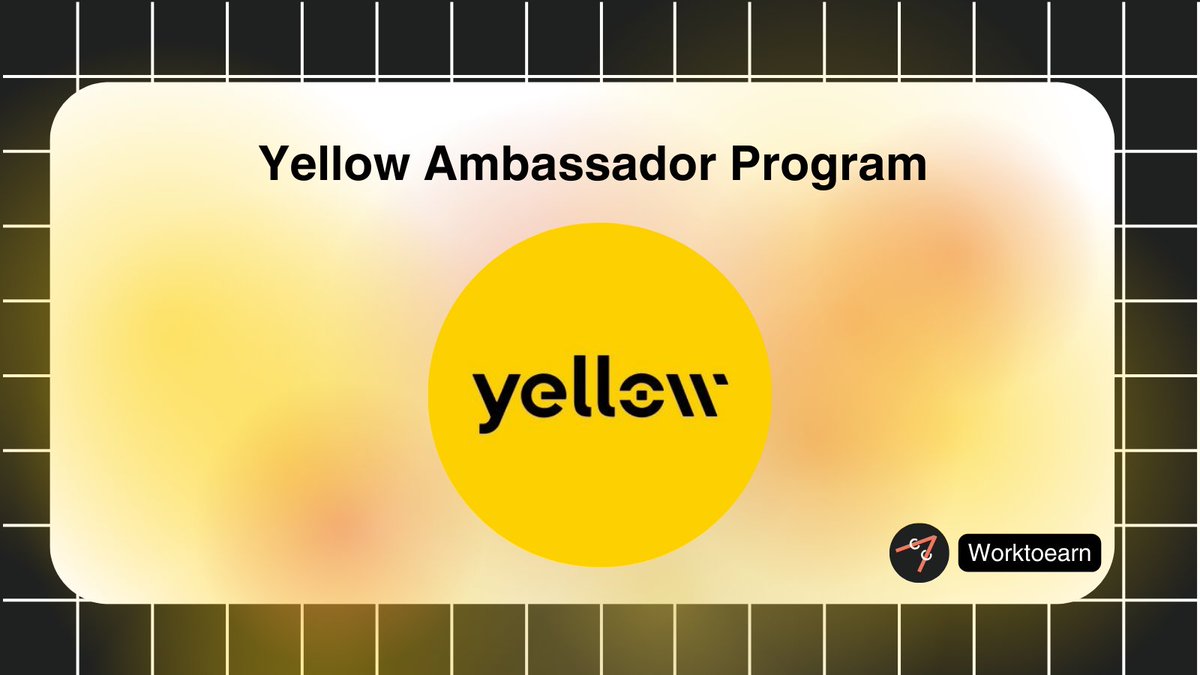 Work to Earn (@worktoearn_en) on Twitter photo Yellow Ambassador Program
✨ Rewards: Confirmed but not disclosed
Tasks: X posts, event participation,...
👉 Apply: vinablockchain.com/never-forget-t…
---
✅ Legit Check: Verified by WorktoEarn - Yellow has raised $10M from Chris Larsen’s Crypto Fund, ConsenSys, GSR, and others. Yellow Ambassador Program
✨ Rewards: Confirmed but not disclosed
Tasks: X posts, event participation,...
👉 Apply: vinablockchain.com/never-forget-t…
---
✅ Legit Check: Verified by WorktoEarn - Yellow has raised $10M from Chris Larsen’s Crypto Fund, ConsenSys, GSR, and others.