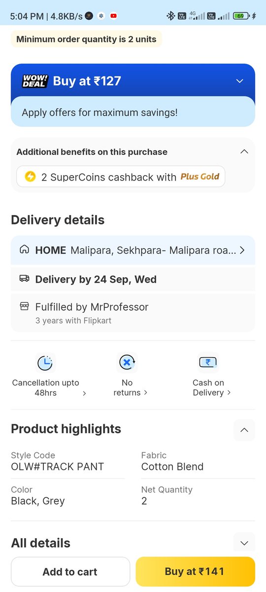 _sabuj7's tweet photo. I got 4 for this description but First time I got 2 and I complain it customers agent and she say give you 2 replacement and 2 unit money return and she raised it. Ok but 2 unit reflect refund rejects or other 2 units pickup by delivery boy but gave me 1. 
Now I have 1 product https://t.co/Cmh6IQpIK0