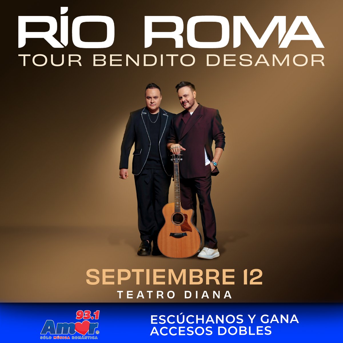 ❤ ¡Tenemos boletos para el concierto de <a href="/RioRomamx/">Río Roma</a> en #GDL! 🎟️ Regístrate en nuestra página y participa. 🎤👇

amorfm.mx/eventos-y-prom…