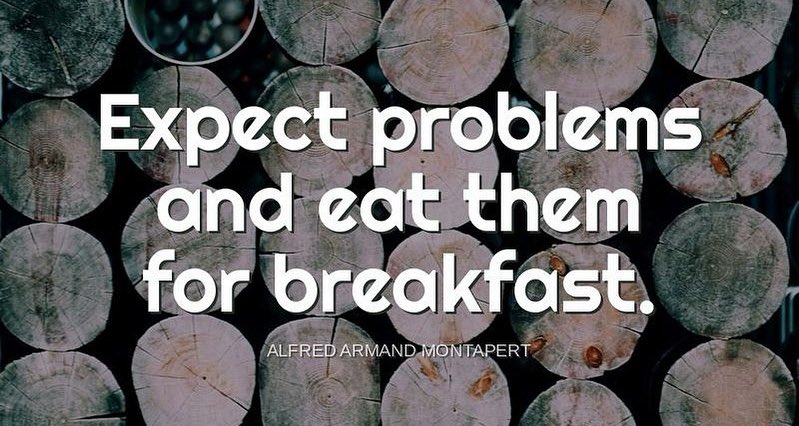 "Expect problems and eat them for breakfast."-Alfred Armand Montapert