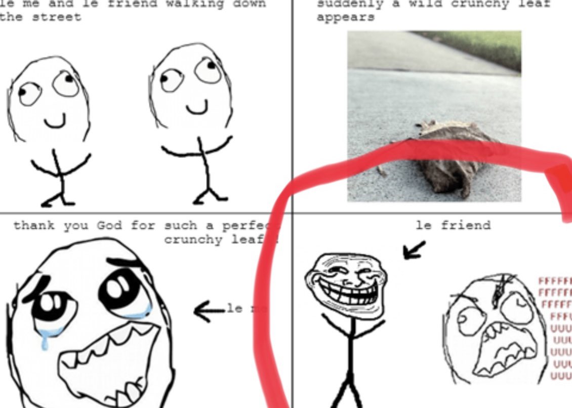 i think community needs to help educate and spread awareness that rage guy is associated with troll. people might not be aware and look at it like another wojak. key piece of marketing