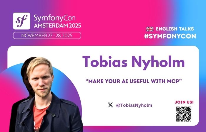 symfonycon's tweet image. Turn your LLM into a truly helpful assistant with
@TobiasNyholm at #SymfonyCon Amsterdam 2025!
🔎 More details: live.symfony.com/2025-amsterdam…
🎟️ Join us: live.symfony.com/2025-amsterdam…