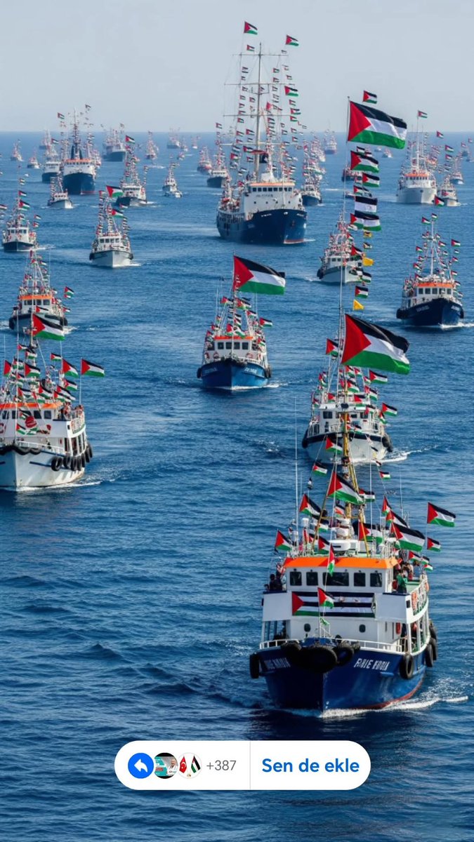 Soykırıma uğrayan Gazze ye yardım götürmek üzere yola çıkan Sumud filosuna Rabbimiz yar ve yardımcı olsun.