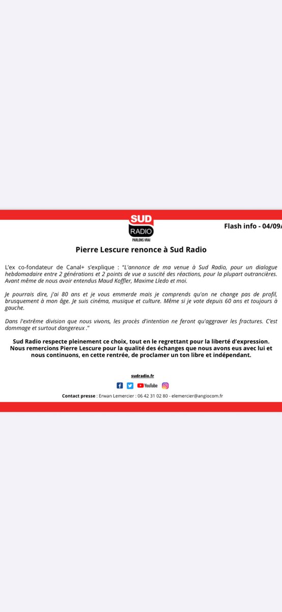 Pierre Lescure tweet media