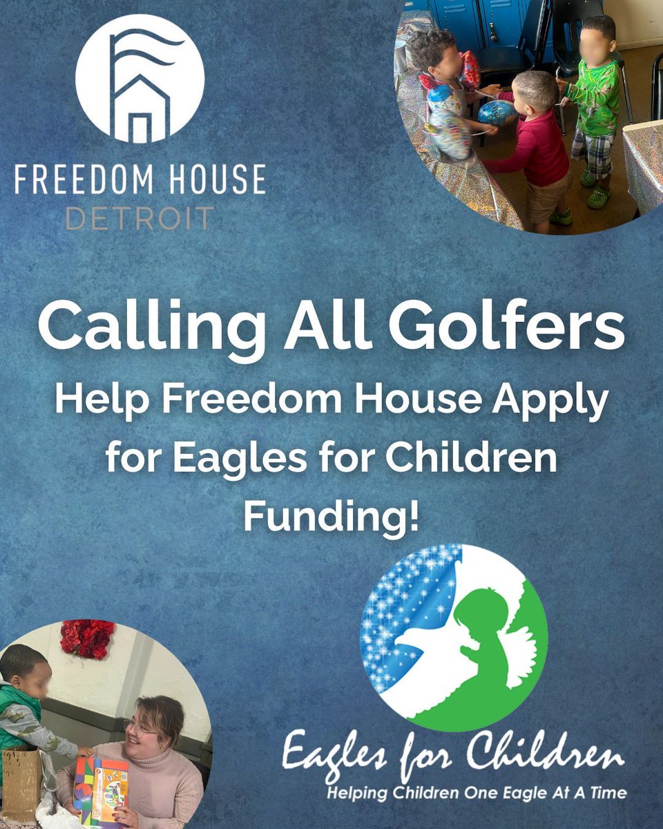 Freedom House Detroit has a chance to receive Eagles for Children funding, but we need YOUR help! 🦅

If you’re a member of a participating golf club, we need 2 members from the same club to sponsor our application.

Check the list: eaglesforchildren.org/clubs