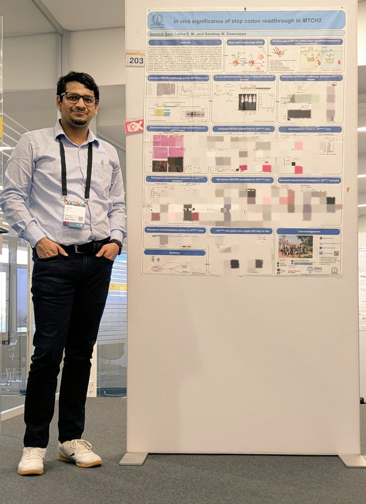 SaubhikSom's tweet image. I will be presenting a poster on my doctoral work on In vivo Significance of Stop Codon Readthrough in MTCH2 from @EswarappaLab at EMBL Conference Protein Synthesis and Translational Control. Please drop by Poster #203 to know more about the work
#EMBLProtein
