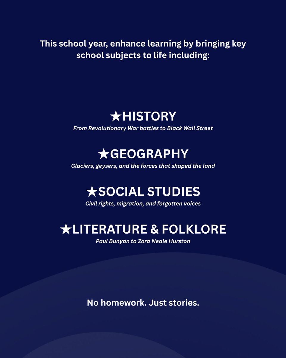 Back to school? Why should learning stop when you leave the classroom? 🚗📚
With Autio, every mile on your road trip is packed with stories that teach kids (and grownups) about U.S. history, culture, science, and more.

#LearnWithAutio #AutioApp