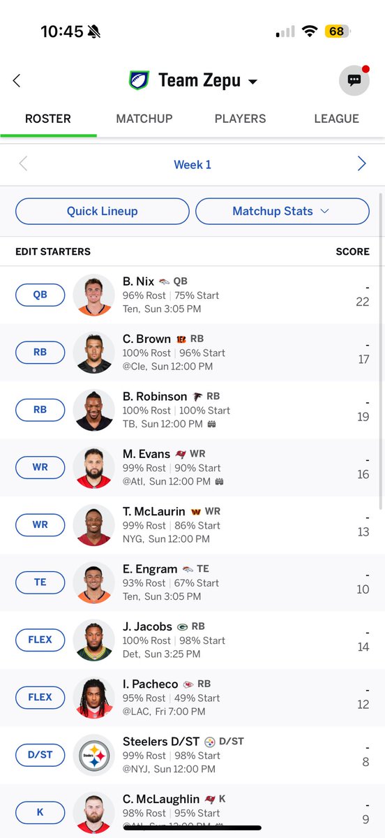 Fantasy Football kickoff tonight.
Gotta win one of these leagues‼️🔥🙏🏿