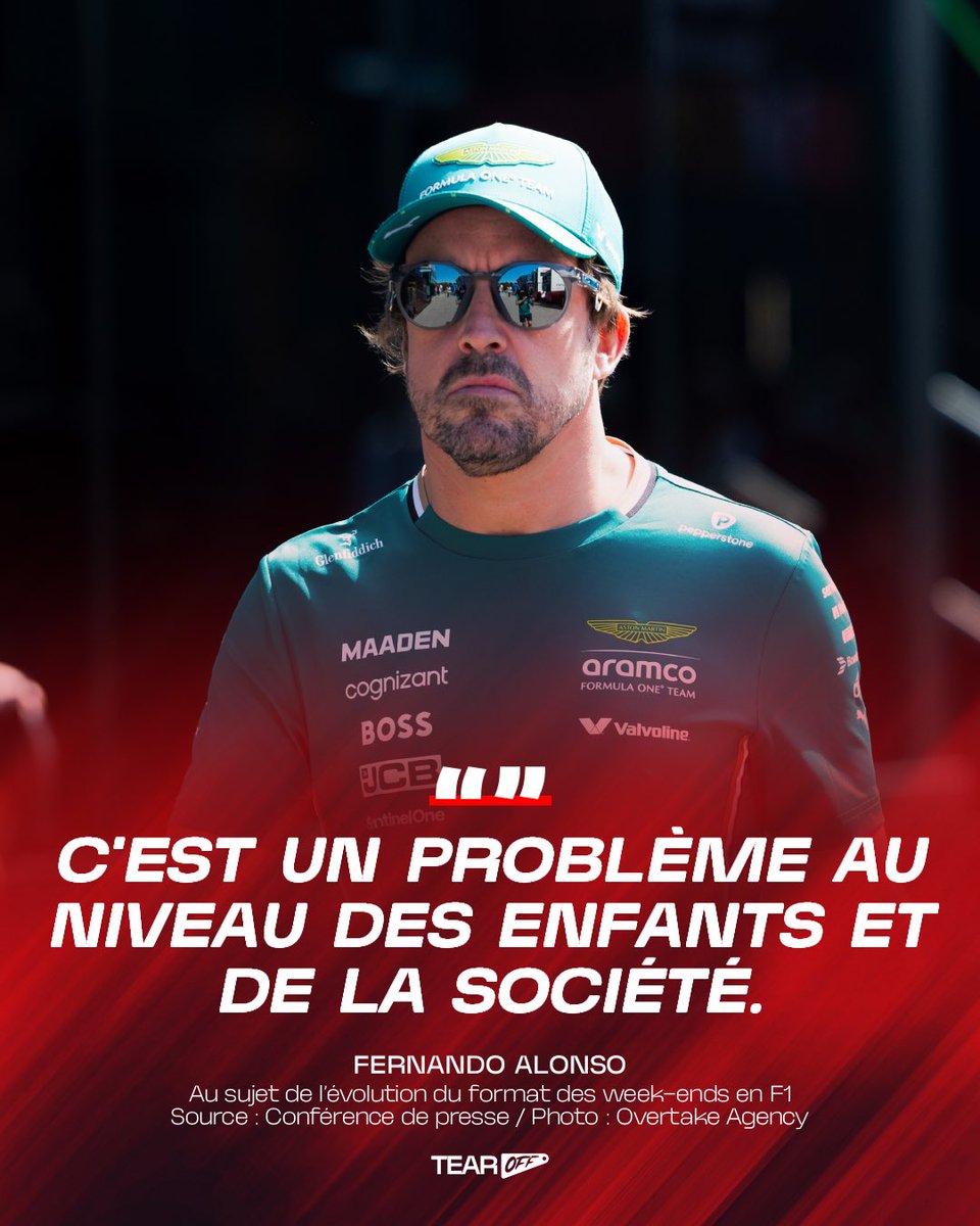 🔴 Fernando Alonso s’est montré critique des idées proposées par Stefano Domenicali pour rendre la F1 plus intéressante 😬

💬 "Personne ne demande à diminuer les matchs de football à 60 minutes alors je ne vois pas pourquoi on le ferait.

C’est un problème plus profond qui vient