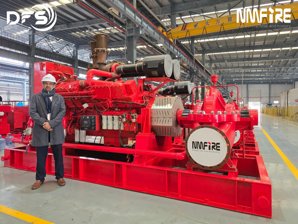 وصول تاريخي إلى المملكة! 🇸🇦
🔶️​لأول مرة في تاريخ سوق مضخات الحريق في دول  الشرق الأوسط
 وصول أكبر مضخة حريق في العالم، معتمدة  UL/ FM للسعودية
◀️​يمثل هذا الحدث علامة فارقة في تعزيز معايير السلامة ومكافحة الحرائق في المنطقة
​ترقبوا الكشف عن هذه المضخة العملاقة  في إنترسك 2025 .