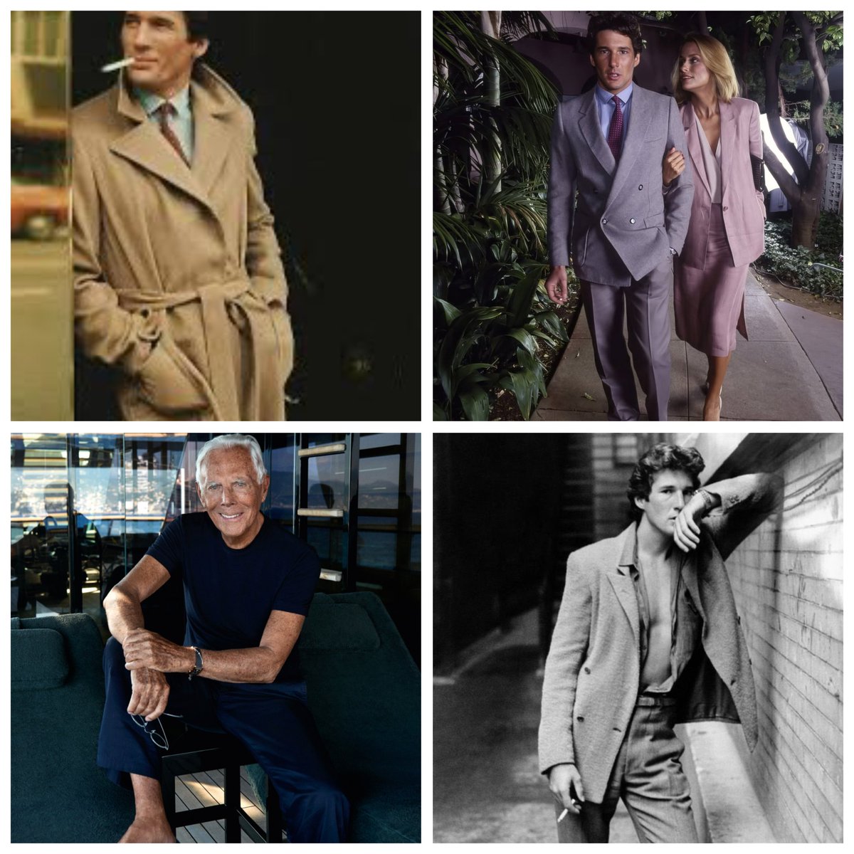 Giorgio Armani,what a designer,what a man.
He started Armani,partly funded by selling his VW Beetle when he was 41 years old 
 His softening in the design of  mens suits and developing the power suit for women changed fashion at the time.American Gigolo broke him worldwide 
#RIP