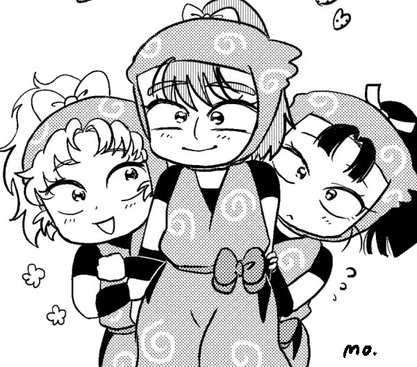 無配描けた
女体化本設定で1年時代の4コマあります 