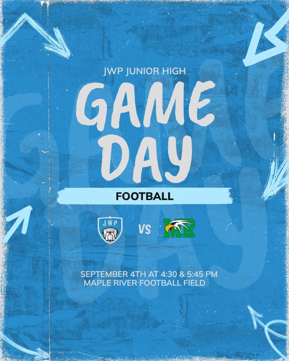 Junior High Football travels to Maple River for a 4:30 &amp; 5:45pm kickoff for their first games of the season!