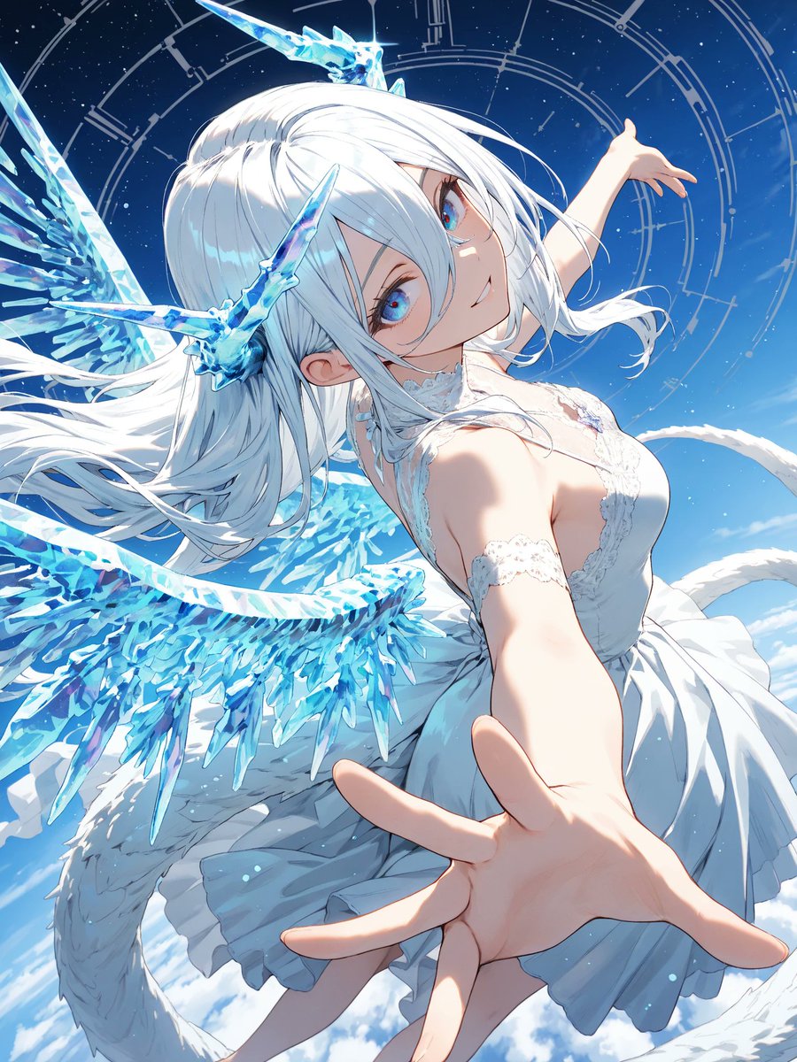 一緒に羽ばたこう…！
#クリスタルドラゴン娘
#CrystalDragonGirlAI
#AIart