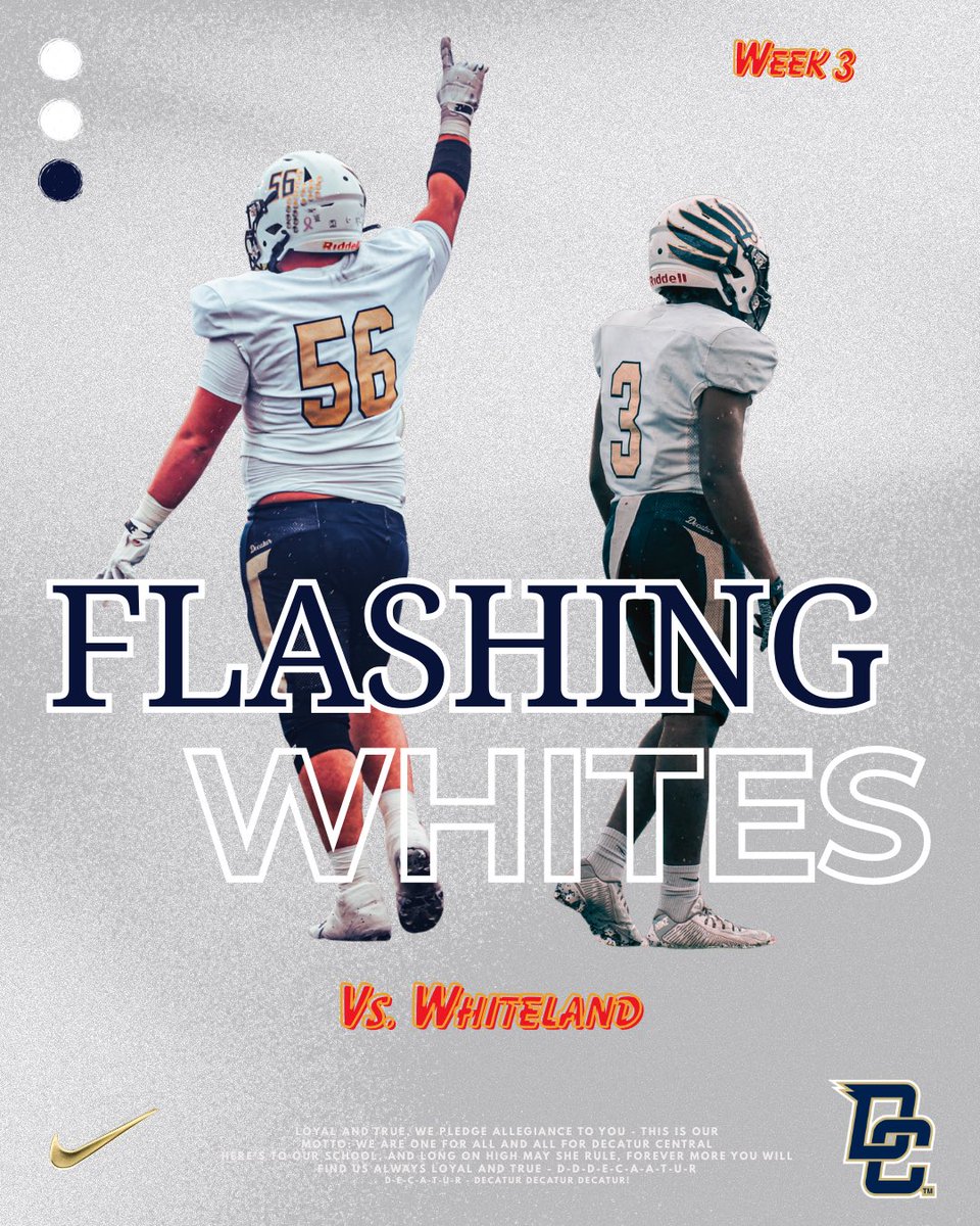 DCHawkFootball's tweet image. Threads 🧵 Week 3

Flashing Whites for the conference opener at Whiteland |  @nike 

Mission Impossible 
#300  |  #ABAP
💙💛🦅🏴‍☠️
