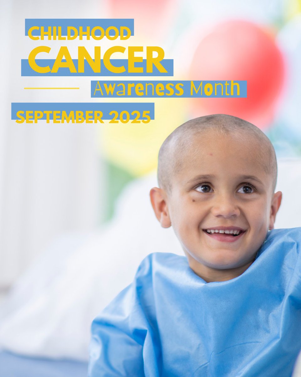 September is Childhood Cancer Awareness Month. 💛 Each day, 43 kids in the U.S. are diagnosed. Let’s honor their courage, wear gold, spread awareness &amp; push for better care, research &amp; cures. #ChildhoodCancerAwareness