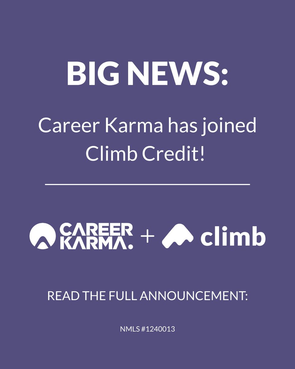 Career_Karma's tweet image. We’re excited to share that Career Karma has been acquired by @ClimbCredit — bringing together two mission-driven platforms to expand access to career training. 

Together, we’ll help learners move from program discovery to enrollment with more clarity. prnewswire.com/news-releases/…