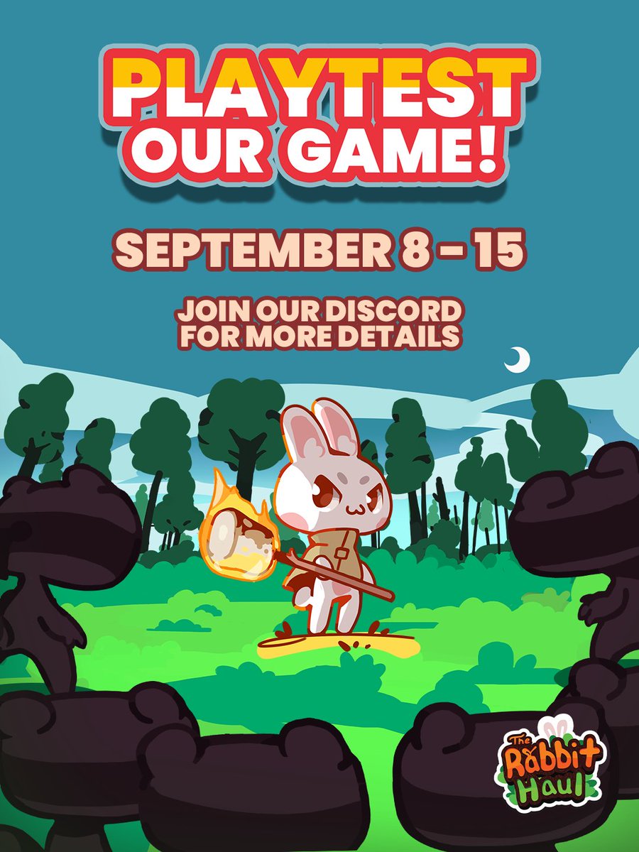 Feeling FOMO from missing the the demo at #PAXWest? We got you covered, our next Alpha Playtest starts September 8th! 🥕

Join our Discord to get first access to the playtest, and help us shape The Rabbit Haul 🌷

#indiedev #indiegame #cozygame #playtest