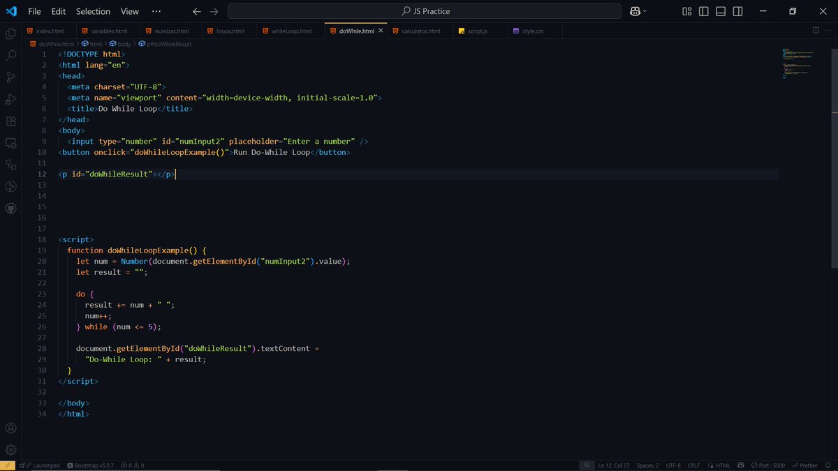 Destiny_Okagbuo's tweet image. Application of the While and Do While Loops
#Day122
#WebDevelopment 
#MitaSchool