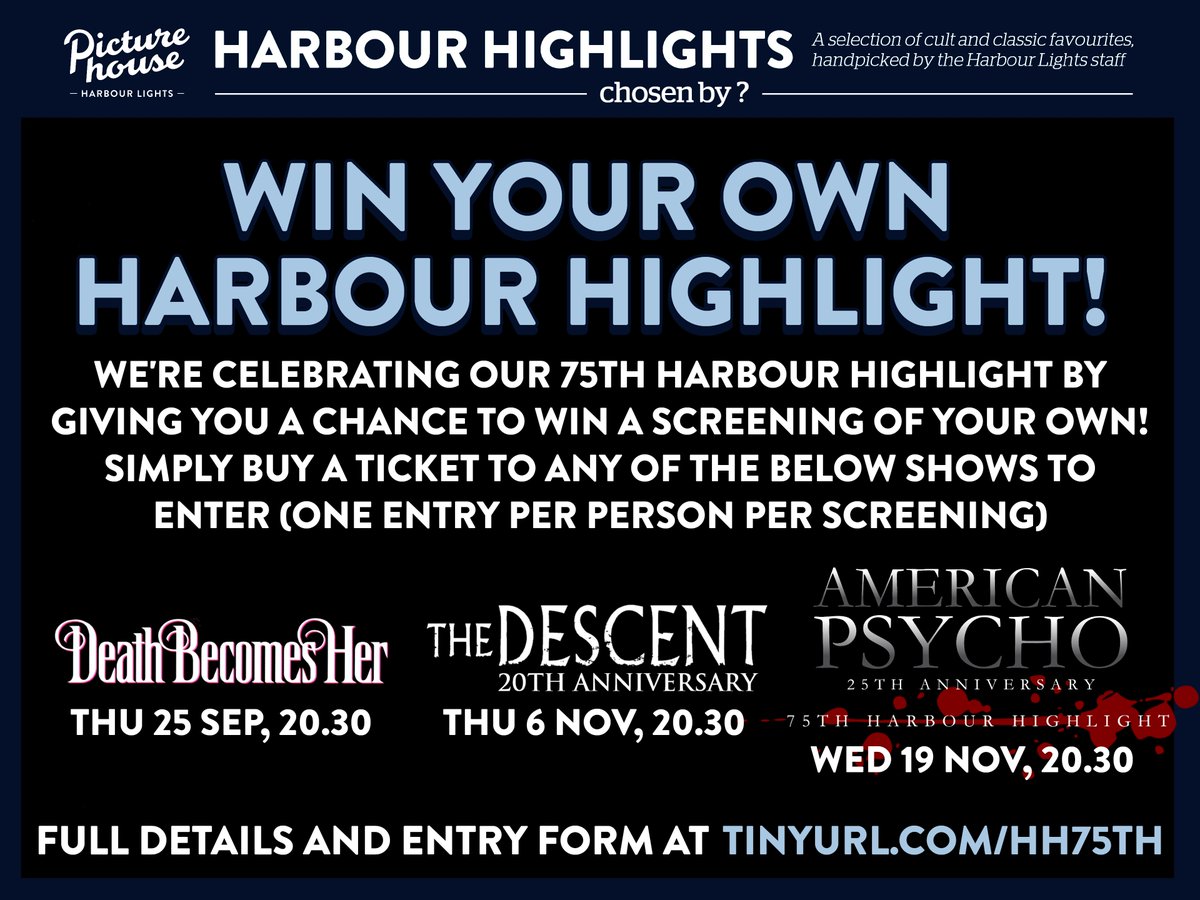 HarbourLightsPH's tweet photo. Big news! We're celebrating our upcoming 75th Harbour Highlight by offering your chance to win your own screening! Every ticket to any of our upcoming Harbour Highlights gets you an entry!
🖱️ Full details / entry - https://t.co/PYaLeorijJ
🎟️ Book tickets - https://t.co/p83yvERHN8 https://t.co/4xfivqNmgQ