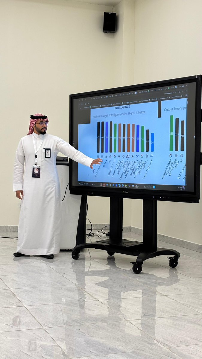 #الملتقى_الدولي_الأول_للموهبة
سعيدة جدًا إنه أتيحت لي الفرصة أحضر ورشة العمل المقدمة من سدايا عن “الذكاء الاصطناعي التوليدي وتطبيقاته” 🦾، بقيادة الأستاذ بسام الغامدي.
يوم جميل ومثمر الحمد لله 🤍