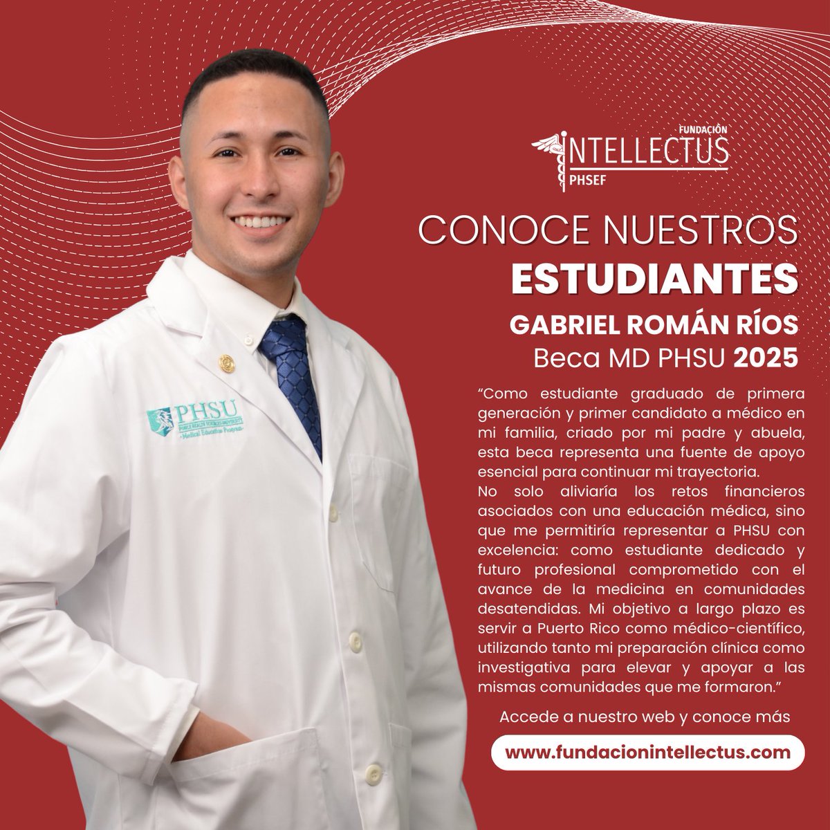 IntellectusPR's tweet image. Nos sentimos orgullosos de apoyar el camino de nuestros estudiantes y de ser parte de su misión de impactar al país. Por eso, Gabriel recibe la beca MD PHSU, la cual le otorga una aportación anual para el pago de su matrícula, por los cuatro años de doctorado. ¡Felicidades!