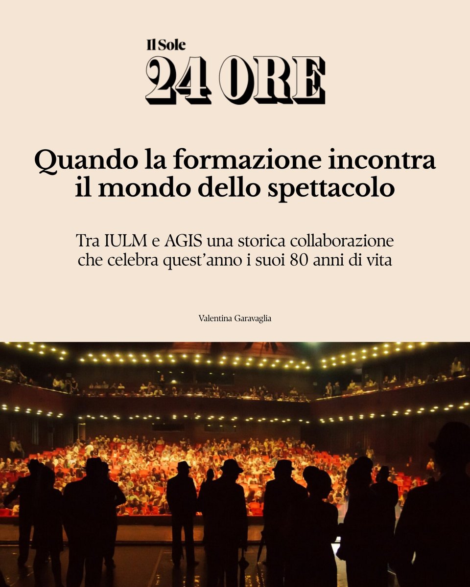 Agis (@agisweb) on Twitter photo Oggi, sulle pagine del <a href="/sole24ore/">IlSole24ORE</a>, la Rettrice dell’Università <a href="/uniiulm/">Università IULM</a> Valentina Garavaglia richiama la collaborazione tra #AGIS e #IULM in occasione delle celebrazioni degli 80 anni dalla fondazione dell’Associazione.
#Agis80 Oggi, sulle pagine del <a href="/sole24ore/">IlSole24ORE</a>, la Rettrice dell’Università <a href="/uniiulm/">Università IULM</a> Valentina Garavaglia richiama la collaborazione tra #AGIS e #IULM in occasione delle celebrazioni degli 80 anni dalla fondazione dell’Associazione.
#Agis80