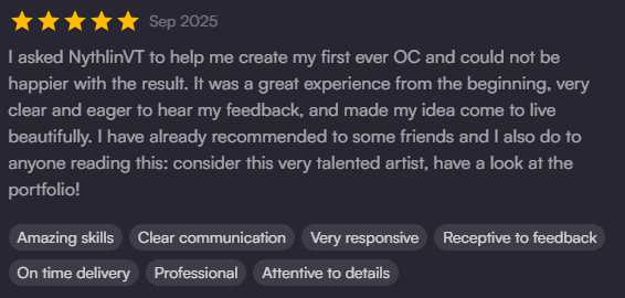 Getting reviews like this honestly makes my day ;u;