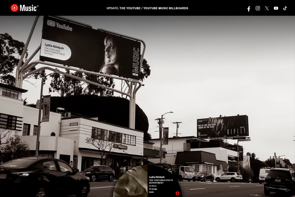 YouTubeVRP's tweet image. ︎︎❨ 🎥 ❩ All on 𝗬𝗼𝘂𝗧𝘂𝗯𝗲 ᴿᴾ
⌕ 𝗟𝘆𝗱𝗶𝗮 𝗞𝗲̀𝗹𝗱𝘆𝘀𝗵 / Profile. 
➘ #YouTubeVRP &amp;amp; #TheTorturedRP

→ 𝖸𝗈𝗎𝖳𝗎𝖻𝖾𝗠𝘂𝘀𝗶𝗰 • Update / Spotted: the chairman of the #TorturedPoetsDepartmentRP in NY &amp;amp; London 👀 in what cities have you been streaming? 🤍