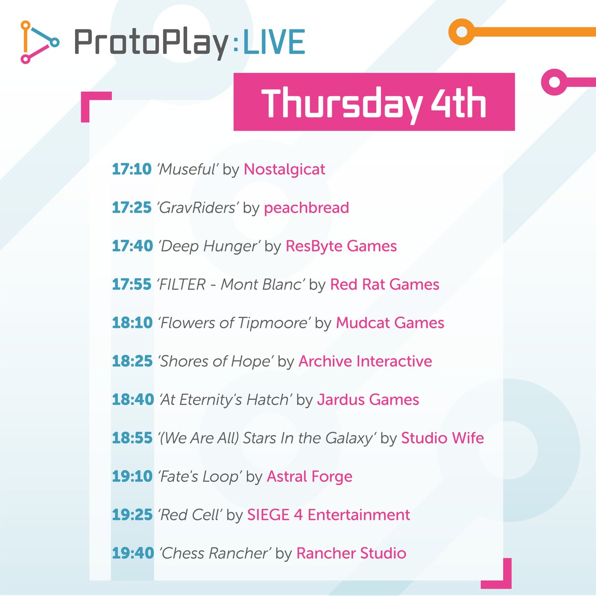 ProtoPlay: LIVE day 2/2 is today! 🎬 #tranzfuser2025 #protoplaylive 

We will be showcasing trailers and gameplay alongside of the team interviews, non-stop content guaranteed! 🚀

When: 17:00 - 20:00

Where: 🔗 twitch.tv/gamesfundlive

Hope to see you there!