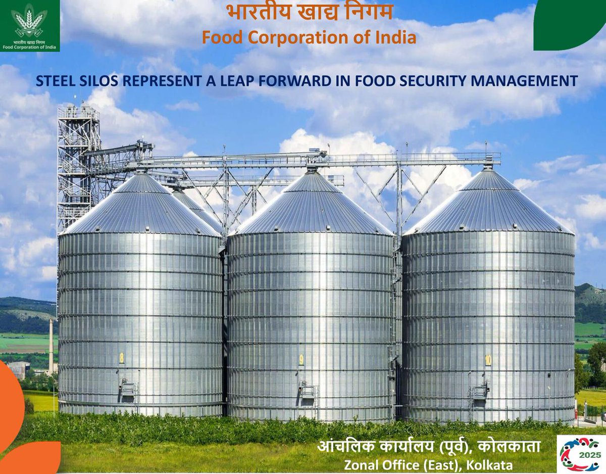 FCI has been actively adopting steel silo-based grain storage infrastructure across the country as part of its mission to strengthen food security. These modern facilities reflect a commitment to innovation, sustainability and efficiency in the management of public grain stocks.