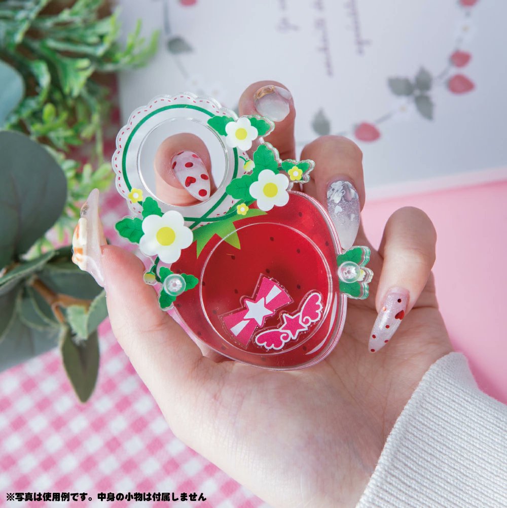 摘みいちご缶バッジリング』 缶バッジを入れて、自分だけの推し指輪に