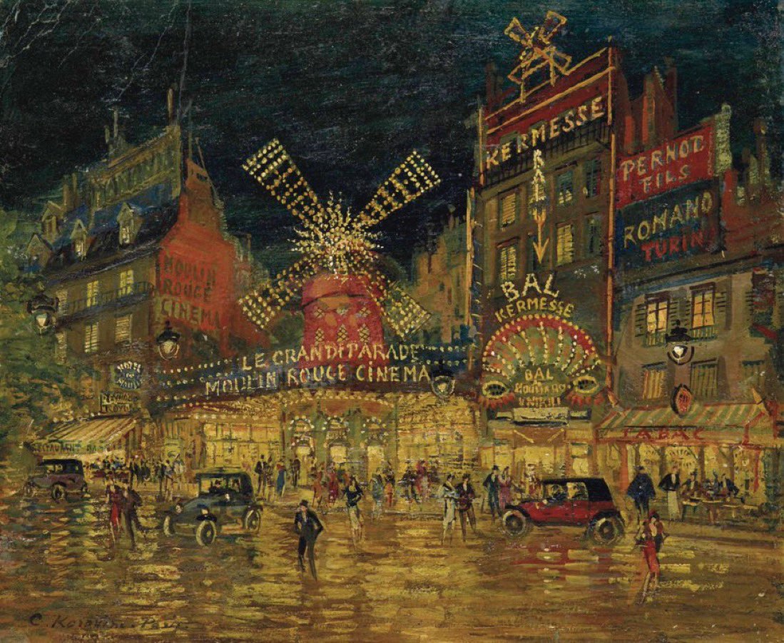 Paris at night by Konstantin Korovin