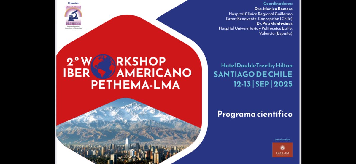 PETHEMA (@_pethema) on Twitter photo Arrancamos la temporada con un workshop 🔝 sobre leucemia mieloide aguda.
Programa actualizado + especialistas de Iberoamérica 👉 conocimiento al servicio de los pacientes. 💙 #Hematología #LMA #Leucemia #InvestigaciónClínica #SaludIberoamérica #Medicina Arrancamos la temporada con un workshop 🔝 sobre leucemia mieloide aguda.
Programa actualizado + especialistas de Iberoamérica 👉 conocimiento al servicio de los pacientes. 💙 #Hematología #LMA #Leucemia #InvestigaciónClínica #SaludIberoamérica #Medicina
