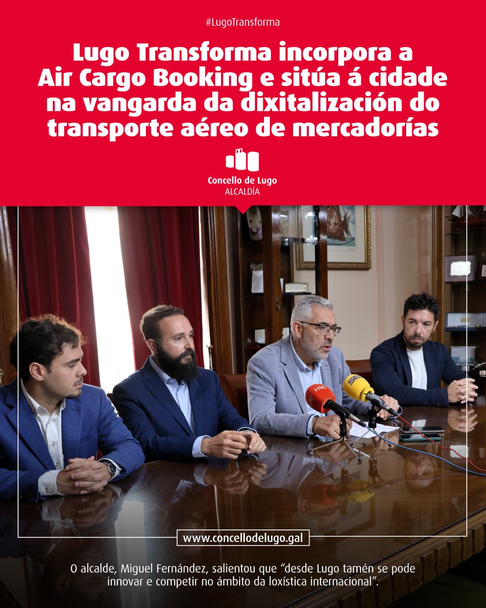 concellodelugo's tweet photo. 💶O fondo municipal achega 400.000 € a esta compañía lucense, elevando a 12 o número de participadas e superando os 4,3 millóns de investimento.
✈️A plataforma permite reservar en liña espazo en voos de carga e xestionar tarifas, seguros e trámites aduaneiros.
#LugoTransforma https://t.co/nJTaZjKjQK