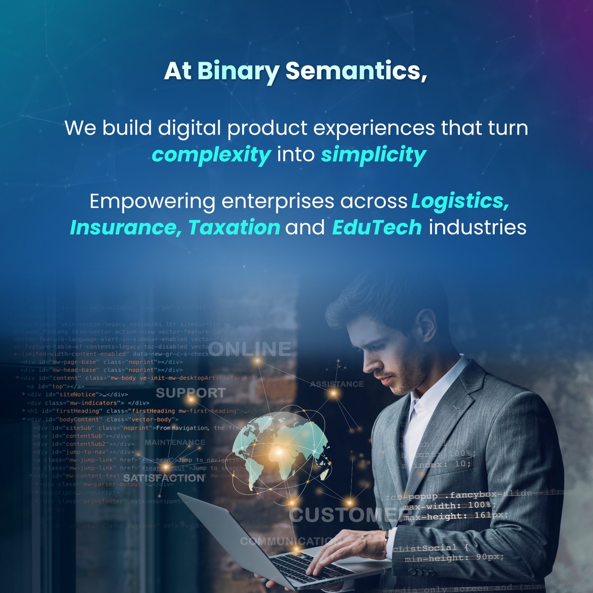 BinarySemantic's tweet image. Digital isn’t just a platform—it’s the ecosystem where trust and loyalty live. Enterprises that invest in frictionless experiences will thrive.
Reimagine digital with us: lnkd.in/dEByUZNU
#b2b #digital #experience #logistics #insurance #taxation #edutech
