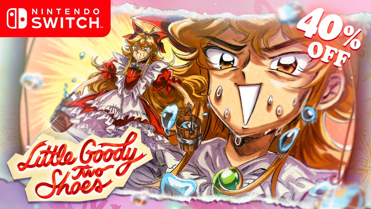 ✨👠Little Goody Two Shoes is 40% OFF👠✨

Now on NintendoSwitch EU — Little Goody Two Shoes is 40% on both the Nintendo Switch 1 and 2 until September 14th! 💖

That's almost 50%! 👀

⬇️Grab it in the Nintendo E-Shop!
bit.ly/4mMJotG