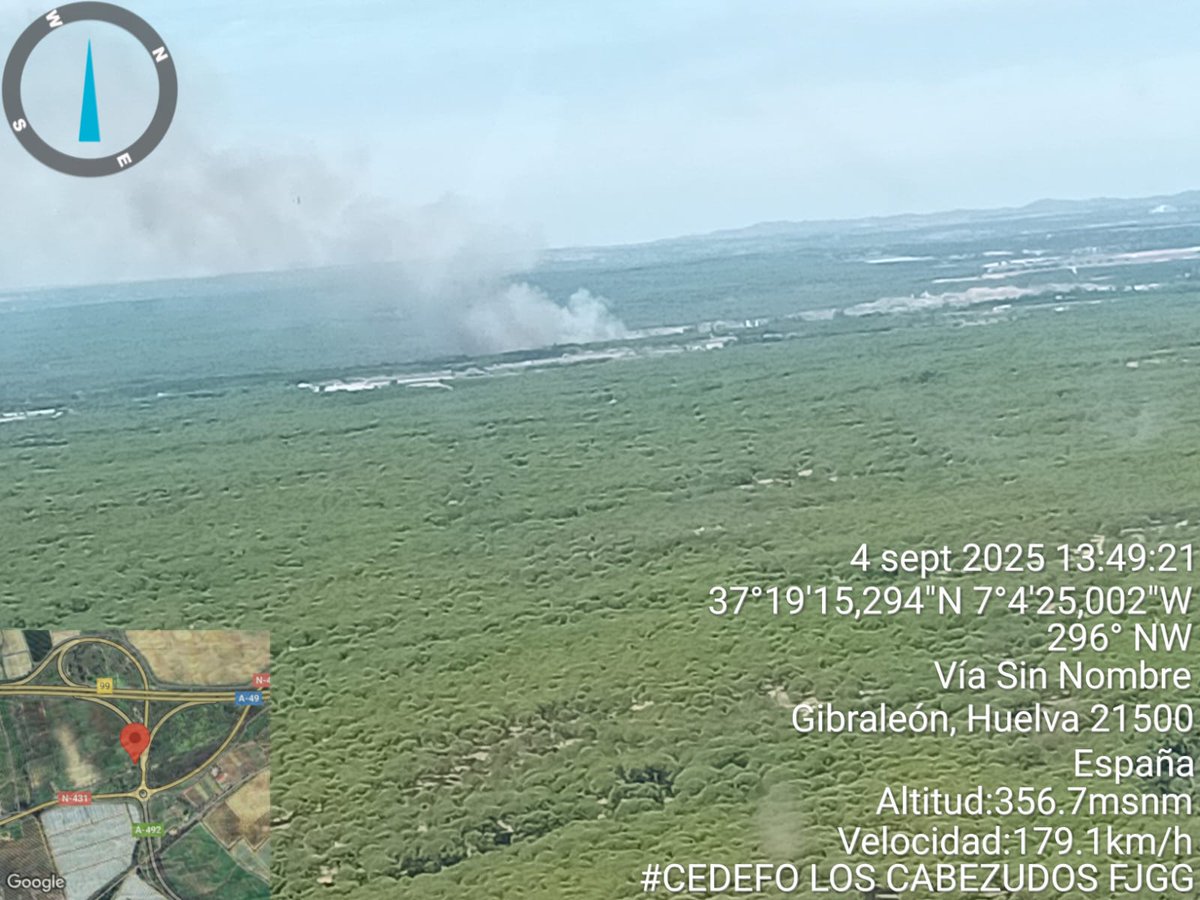 Plan_INFOCA's tweet photo. 🗓️ 04/09/2025      🕗 13.20 h

🔴 ACTIVO | Incendio en #Cartaya, #Huelva
#IFCartaya, en paraje Menajo

MEDIOS:
🚁 2 semipesados
🛩️ 2 carga en tierra
👩‍🚒 4 grupos de bomberos forestales, 2 técnicos de operaciones, 1 agente de medio ambiente
🚒 2 autobombas https://t.co/sGQkxzXmTJ