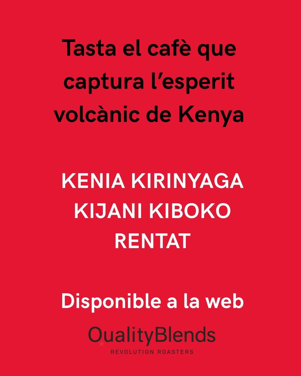 Descobreix el nou cafè d’especialitat de Kenya!
Cultivat als rics sòls volcànics de Kirinyaga i Kiambu, aquest cafè reflecteix l’essència de l’Àfrica oriental: aromàtic, viu i ple de matisos.
Visita el nostre web
#qualityblends #specialtycoffee #cafeespecialidad #cafèdequalitat