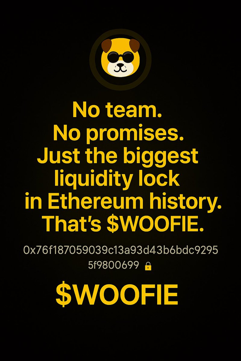WOOFIEREBORN's tweet photo. 🐶✨ “Built to last, not just to bark.”
$WOOFIE launched with one of the largest liquidity-to-market-cap ratios in memecoins.
🔒 $300K+ liquidity locked for 994+ years
Contract: 0x76f187059039c13a93d43b6b6dc929f5f9806929
#WOOFIE #DeFi #Bullish #MemeCoin https://t.co/foSXIhqxpA