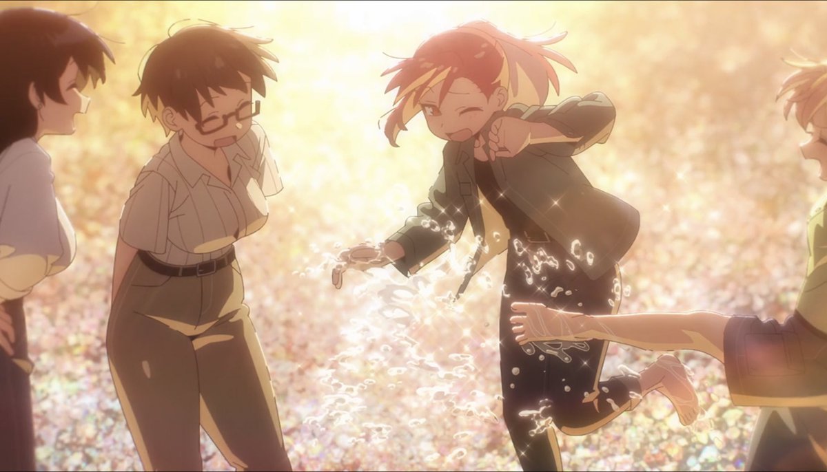 #瑠璃の宝石 9話    
キャラそれぞれの個性が表れる細かな芝居はもちろんムチムチのぷるんの質感をこれでもかという程にオシャレで描く描写はみとん氏様様。

凝ったレイアウトは序盤は写実的で徐々に魅せるモノなっていき、ライティングが合わさった見せ場はこの話数同様格別でした。
#瑠璃の宝石感想