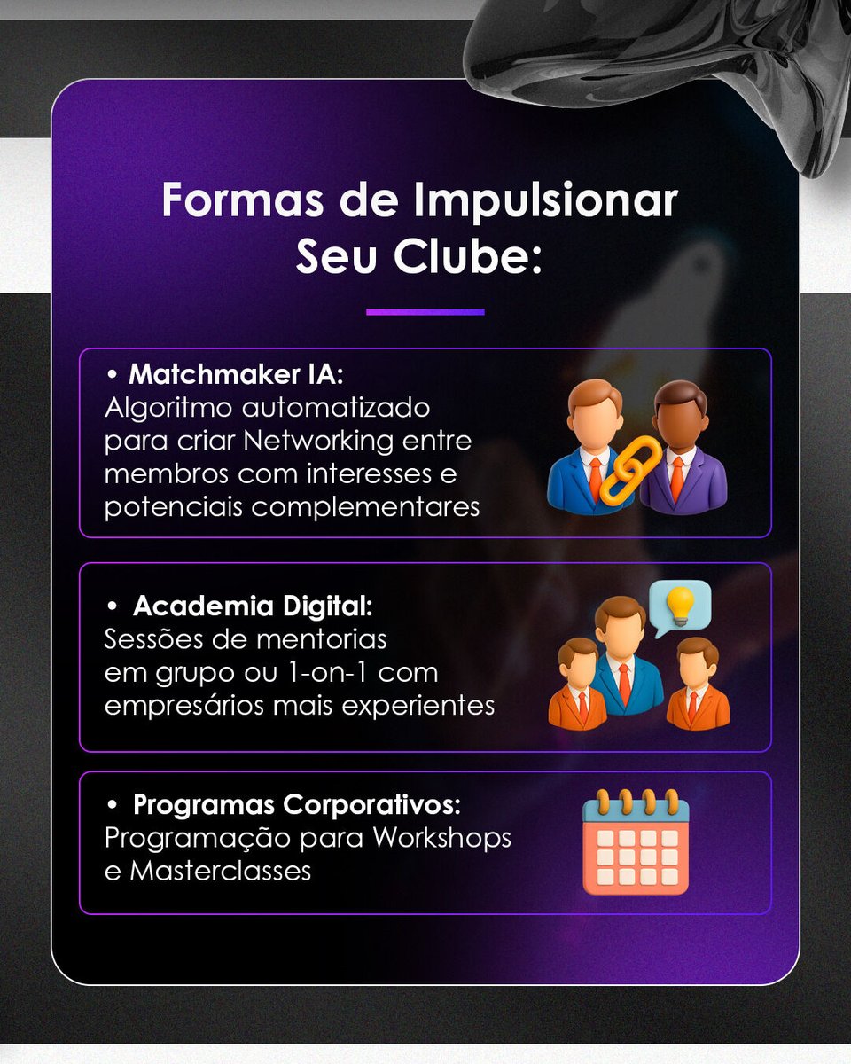 NortechApp's tweet photo. Transforme seu clube em um verdadeiro ecossistema de crescimento: conecte líderes, amplie oportunidades para os membros e rentabilize ainda mais seu negócio com a Nortech!  

Revolucione a forma como líderes corporativos se conectam, colaboram e criam oportunidades de negócio. https://t.co/ZruyoPBKBX