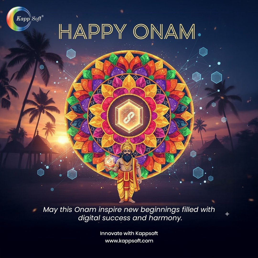 KappsoftIndia's tweet photo. Onam is a festival of colors, unity, and hope 🌸✨
At Kappsoft, we blend these values into technology that empowers growth and success. 💻🌿

#Onam2025 #Kappsoft #TechForGrowth #OnamCelebration #FestiveSpirit https://t.co/Uux4fAnMs1