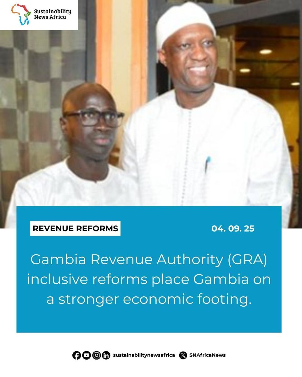 SNAfricaNews's tweet image. He noted that inclusive reforms, digitalisation, and collaboration have strengthened the country’s economic footing.
Source: The Point
Read full article: thepoint.gm/africa/gambia/…
Sign up for early access: sustainabilitynewsafrica.com

#Gambia #RevenueReforms #GRA #EconomicGrowth #Trade