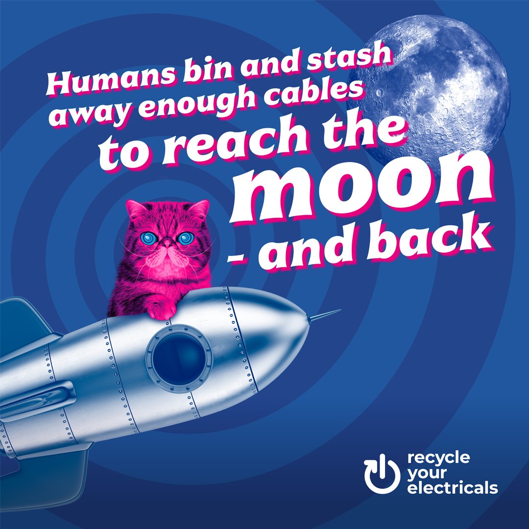 Greetings humans. Did you know the average UK home is stashing away and binning 23 cables?

Cables may be small but they're full of purrrecious copper. Join me in taking part in the #GreatCableChallenge, to help save copper from going to waste!

#EWasteDay #RecycleYourElectricals
