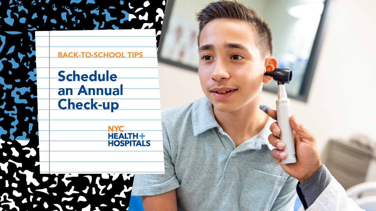 NYCHealthSystem's tweet image. An annual checkup helps kids start the school year strong. Your child’s doctor can track growth, spot any issues early, and answer your questions. Make an appointment online or call 1-844-692-4692: on.nyc.gov/3Wsbz5m. #BacktoSchool #NYCSchools #FirstDayofSchool